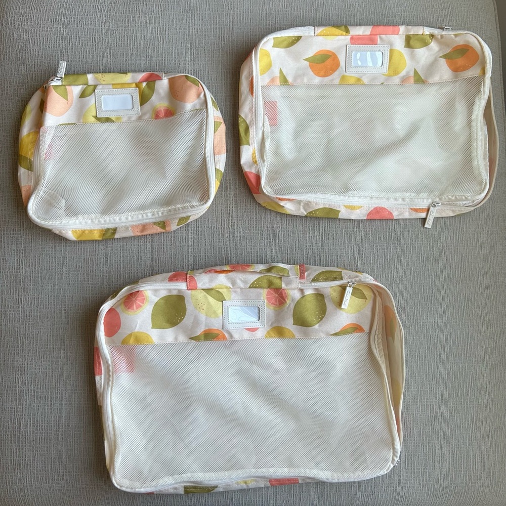 Calpak Packing Cubes in a Citrus Print - Set of 3
